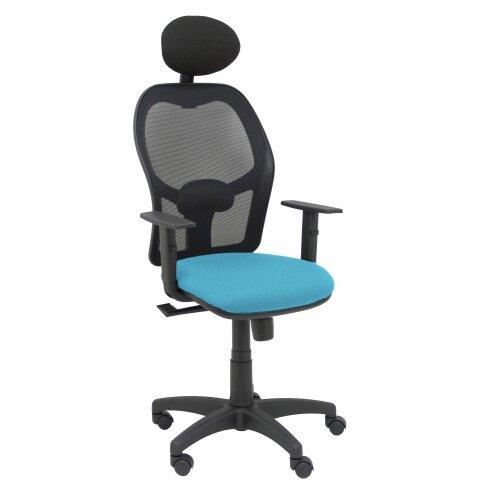 Silla de oficina Alocén malla con brazos regulables y cabecero - Asiento Azul celeste - en Bruneau.es on Productcaster.