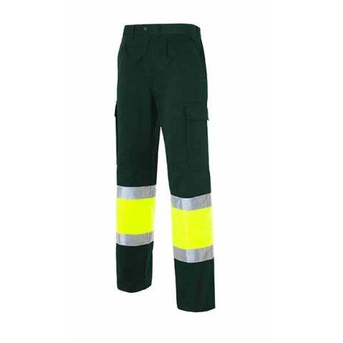 Pantalón multibolsillos alta visibilidad bicolor talla 40 - Verde oscuro - Ropa de trabajo y personalizada en Bruneau.es on Productcaster.