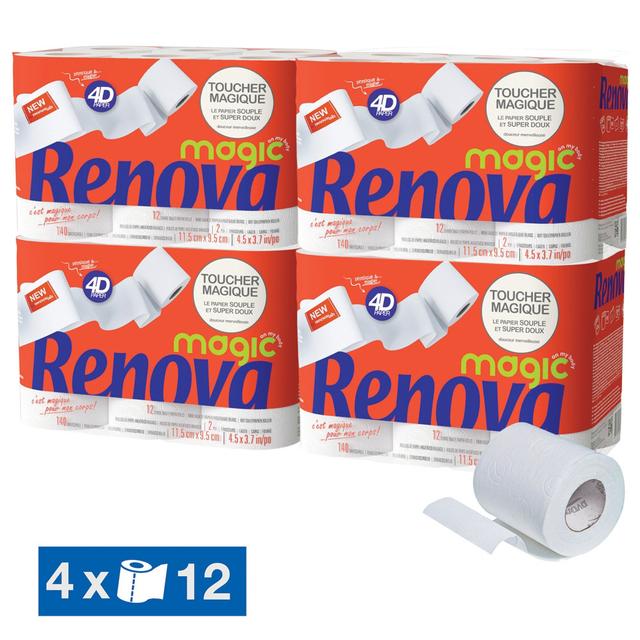 Toiletpapier Renova Magic 2-laags, set van 48 rollen on Productcaster.