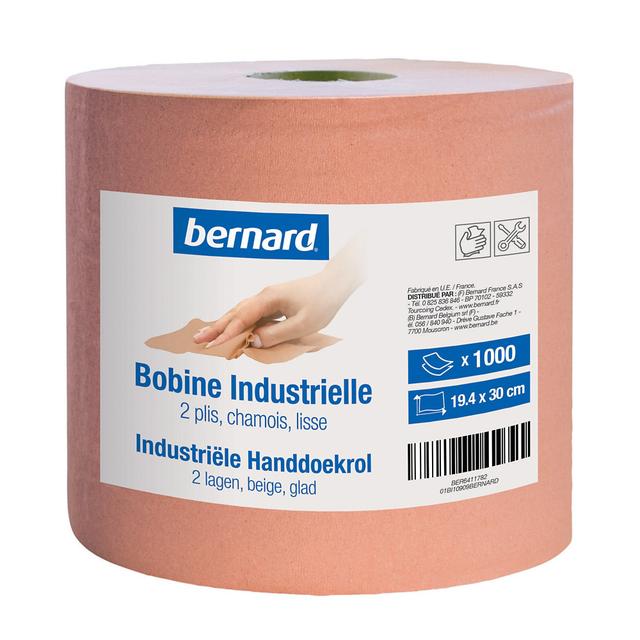 Rol beige schoonmaakdoeken Bernard 1000 vellen, set van 2 rollen on Productcaster.