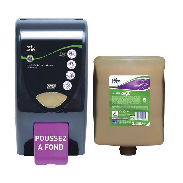 Kit Solopol GFX, 1 lot de 4 cartouches de savons mousse 3.25 L + Distributeur OFFERT on Productcaster.