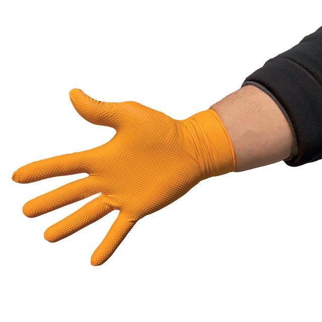 Gants jetables nitrile orange taille 9, boite de 50 on Productcaster.