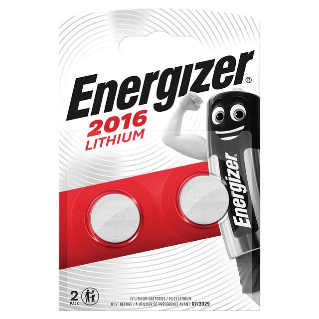 Piles Boutons Energizer Lithium CR 2016, lot de 2 on Productcaster.