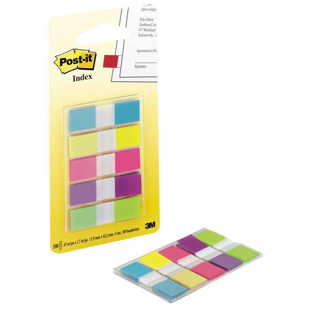 POST-IT Marque-pages petit format 11,9 x 43,1 m couleurs assorties 5 paquets x 20 marque-pages avec distributeurs (Lot de 5) on Productcaster.