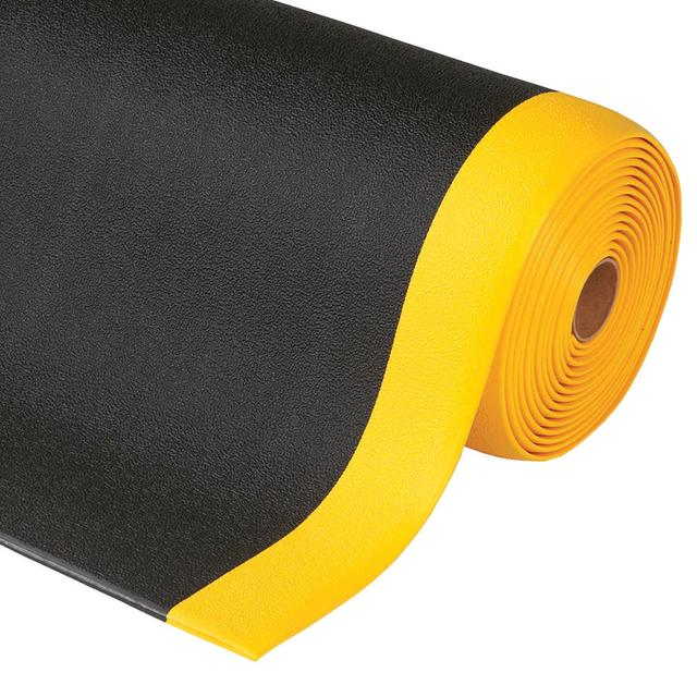Tapis vinyle micro cellulaire Sof-Tred noir/jaune 91 cm x mètre linéaire on Productcaster.