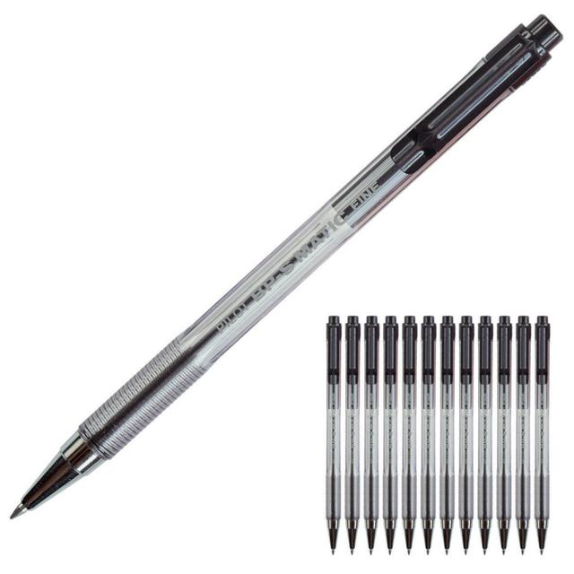 12 stylos bille Pilot BP-S Matic coloris noir on Productcaster.