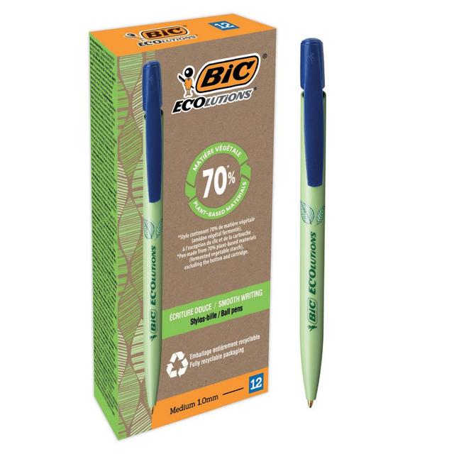 Balpennen BIC Media Clic Bio Based blauw, set van 12 on Productcaster.