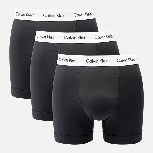 Calvin Klein Men's Cotton Stretch 3-Pack Trunks - Black - S on Productcaster.