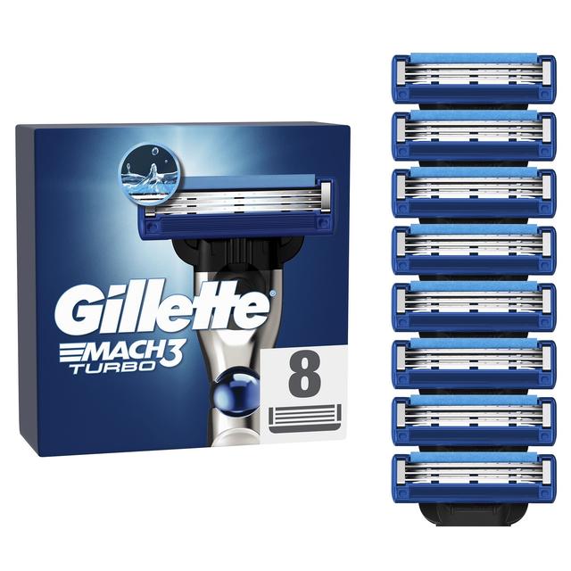 Gillette Mach 3 Turbo 3D Razor Blade Refills - 8 Pack on Productcaster.