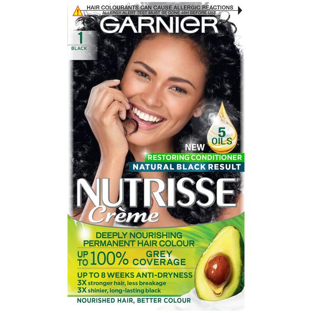 Garnier Nutrisse Permanent Hair Dye (Various Shades) - 1 Black on Productcaster.