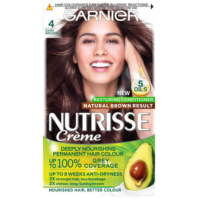 Garnier Nutrisse Permanent Hair Dye (Various Shades) - 4 Dark Brown on Productcaster.