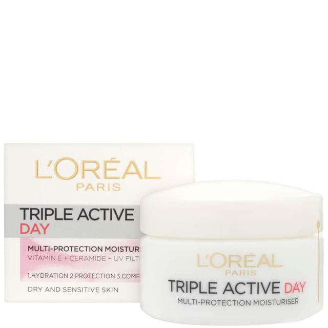 L'Oréal Paris Dermo Expertise Triple Active Day Multi-Protection Moisturiser - Dry / Sensitive Skin (50ml) on Productcaster.