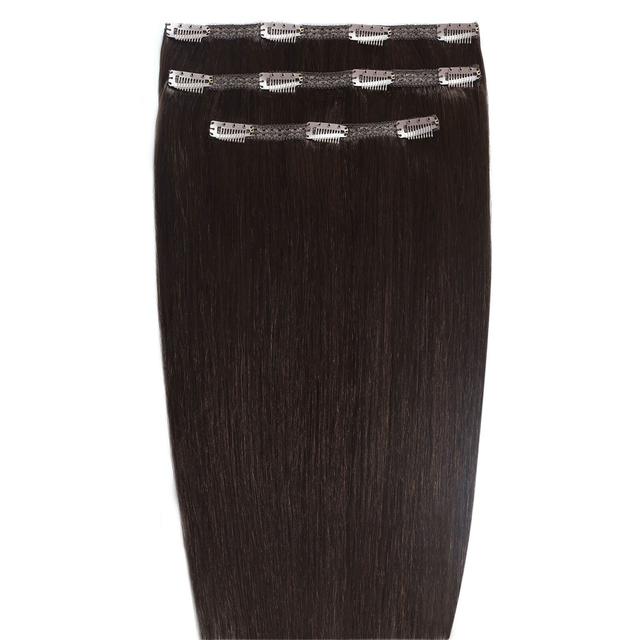 Beauty Works Deluxe Clip-In 18 Inch Hair Extensions (Various Colours) - Ebony 1B on Productcaster.