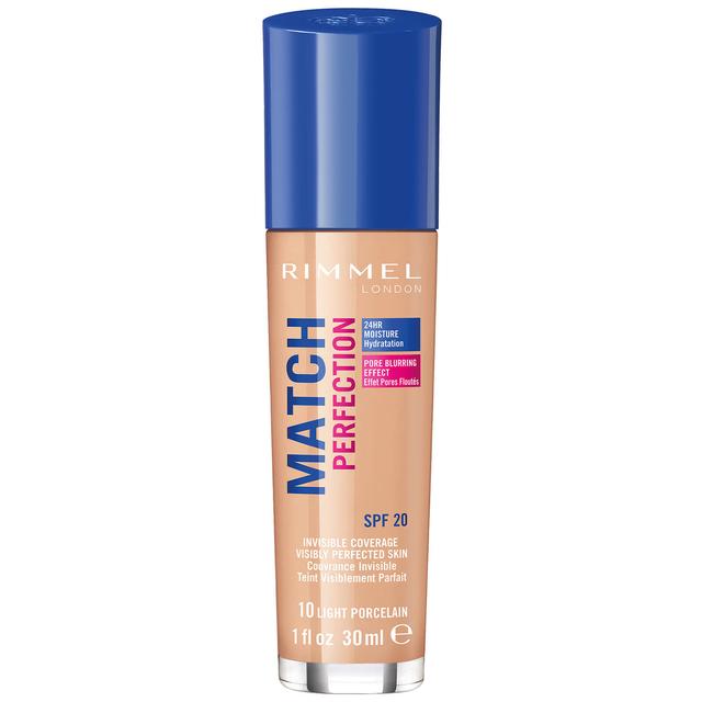 Rimmel London SPF 20 Match Perfection Foundation 30ml (Various Shades) - Light Porcelain on Productcaster.