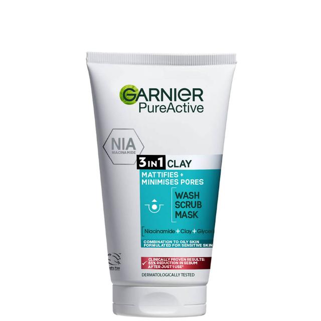 Garnier Pure Active 3in1 Clay Wash Scrub Mask Oily Skin 50ml on Productcaster.