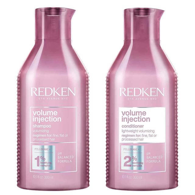 Redken Volume Injection Shampoo 300ml and Conditioner 300ml Set for Fine, Flat Hair, Adds Lift and Volume on Productcaster.