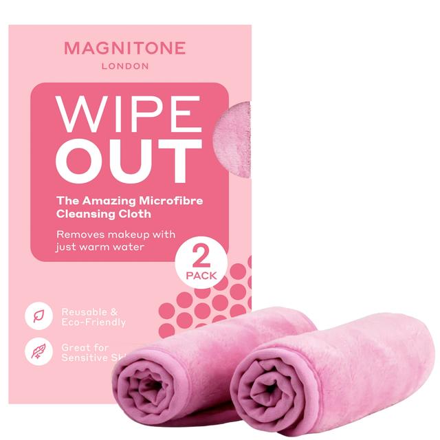 MAGNITONE WipeOut Microfibre Cleansing Cloths Pink – 2 Pack on Productcaster.