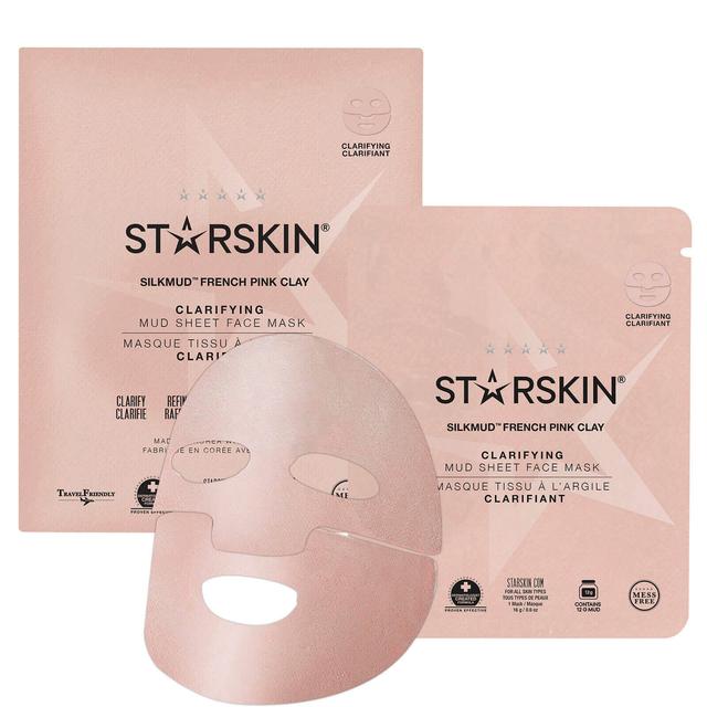 STARSKIN SILKMUD Pink French Clay Purifying Liftaway Mud Face Sheet Mask on Productcaster.