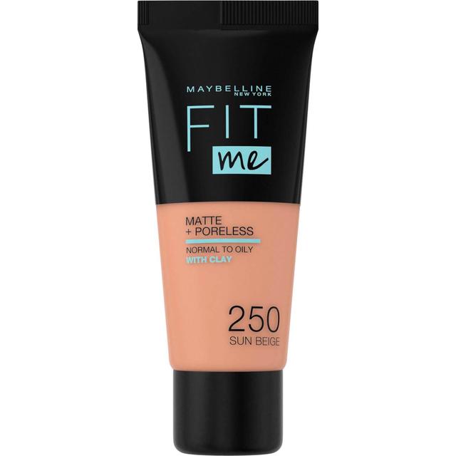 Maybelline Fit Me! Matte and Poreless Foundation 30 ml (διάφορες αποχρώσεις) - 250 Sun Beige on Productcaster.