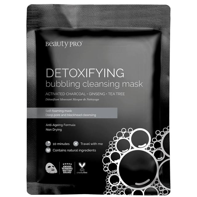 BeautyPro Detoxifying Foaming Cleansing Sheet Mask with Activated Charcoal on Productcaster.