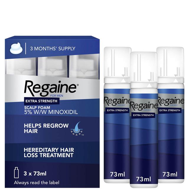 Regaine Men's Extra Strength Hair Loss and Hair Regrowth Scalp Foam Treatment 3 x 73ml on Productcaster.