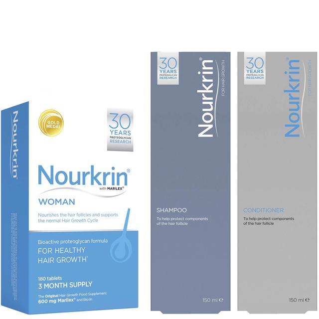 Nourkrin Woman Hair Growth Supplements 6 Month Bundle with Shampoo and Conditioner x2 on Productcaster.