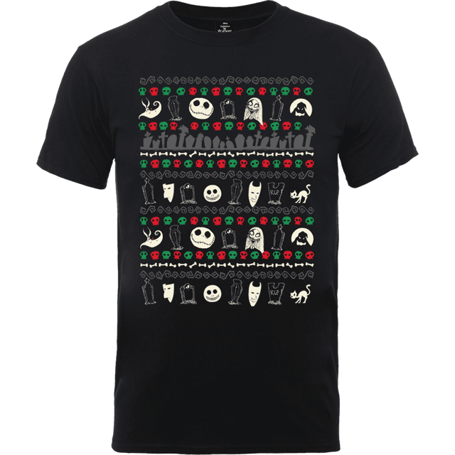 The Nightmare Before Christmas Jack Skellington en Sally Zero Faces T-shirt - Zwart - L on Productcaster.