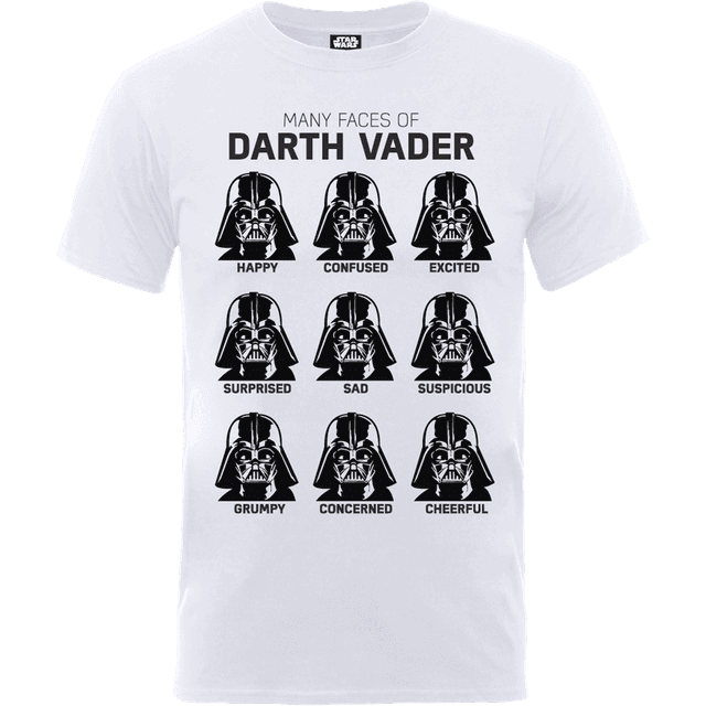 Star Wars Many Faces Of Darth Vader T-Shirt - White - S on Productcaster.