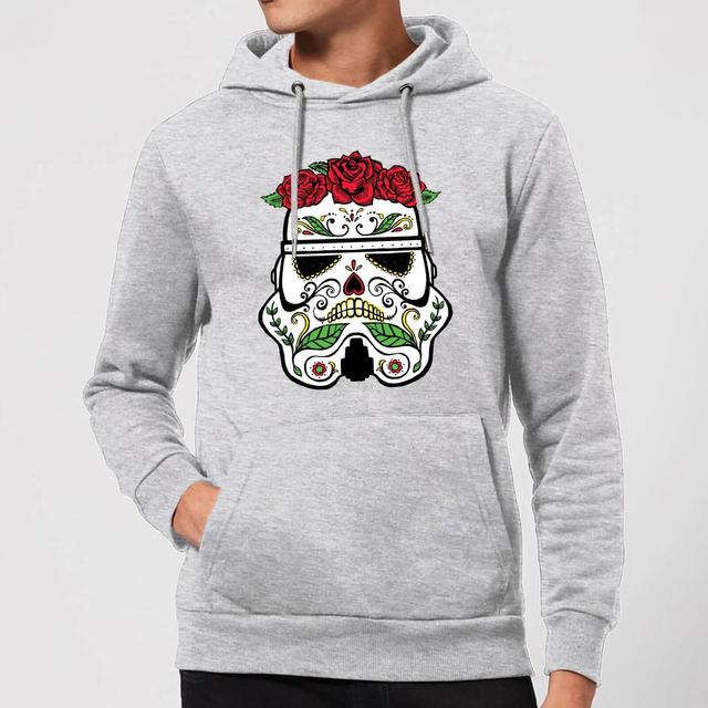 Star Wars Day Of The Dead Stormtrooper Pullover Hoodie - Grey - S on Productcaster.