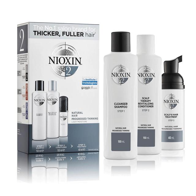 NIOXIN 3-Part System 2 Trial Kit for Natural Hair with Progressed Thinning on Productcaster.