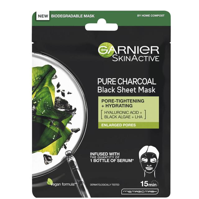 Garnier Charcoal and Algae Purifying and Hydrating Face Sheet Mask for Enlarged Pores 28g on Productcaster.