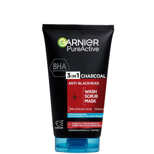 Garnier Pure Active 3in1 Charcoal Blackhead Mask Wash Scrub 150ml on Productcaster.