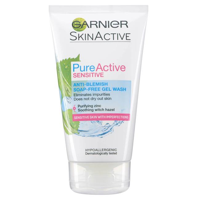 Garnier Pure Active Anti Blemish Soap Free Gel Wash Sensitive Skin 150ml on Productcaster.