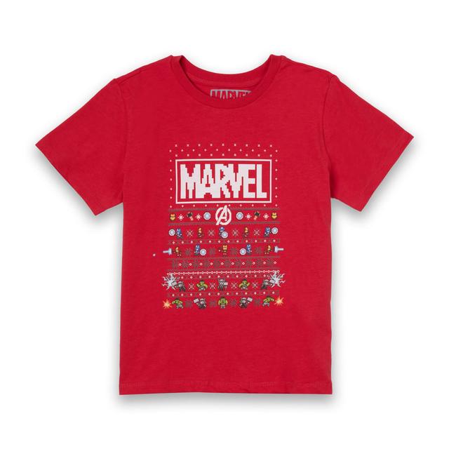 Marvel Avengers Pixel Art Kinder T-Shirt - Rot - 9-10 Jahre on Productcaster.