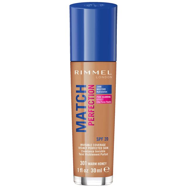 Rimmel London SPF 20 Match Perfection Foundation 30ml (Various Shades) - Warm Honey on Productcaster.