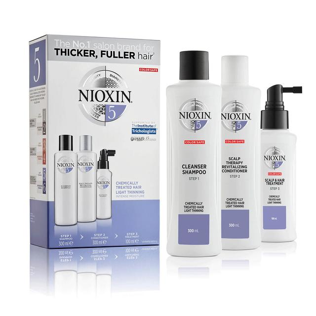 NIOXIN 3-Part System 5 Loyalty Kit for Chemically Treated Hair with Light Thinning on Productcaster.