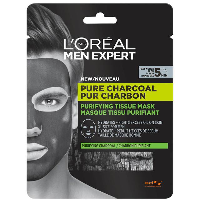 L'Oréal Paris Men Expert Pure Charcoal Purifying Tissue Mask 30g on Productcaster.