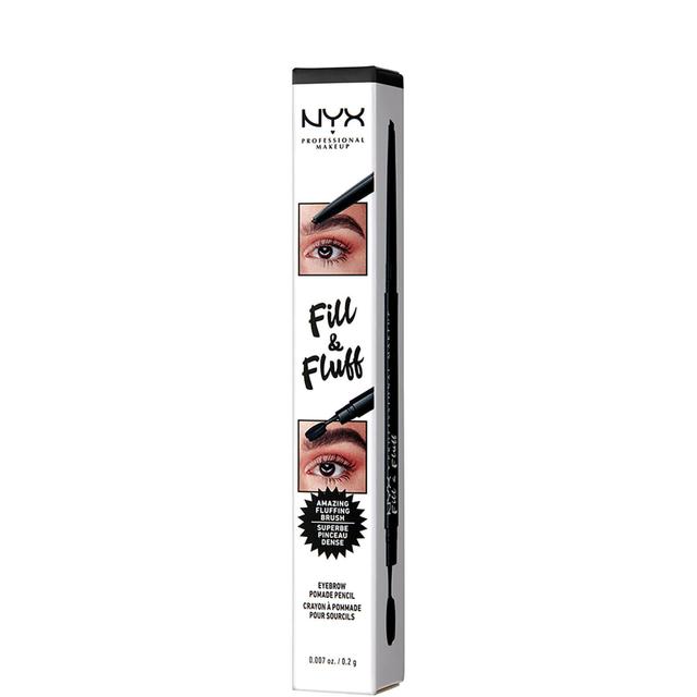 NYX Professional Makeup Fill and Fluff Eyebrow Pomade Pencil 0.2g (Various Shades) - Black on Productcaster.