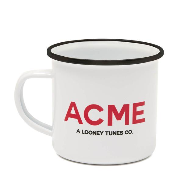 Looney Tunes ACME Capsule Wile E. Coyote Enamel Mug - White on Productcaster.