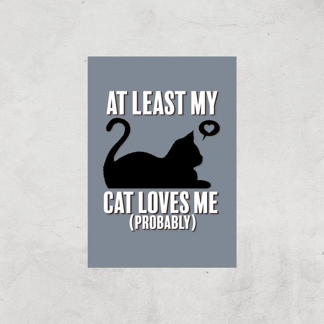 At Least My Cat Loves Me Art Print - A3 - Print Only on Productcaster.