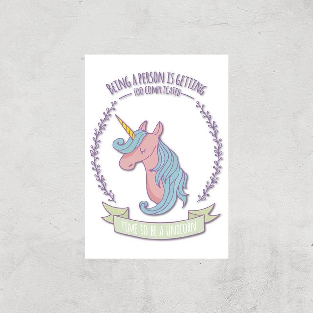 Time To Be A Unicorn Art Print - A3 - Print Only on Productcaster.