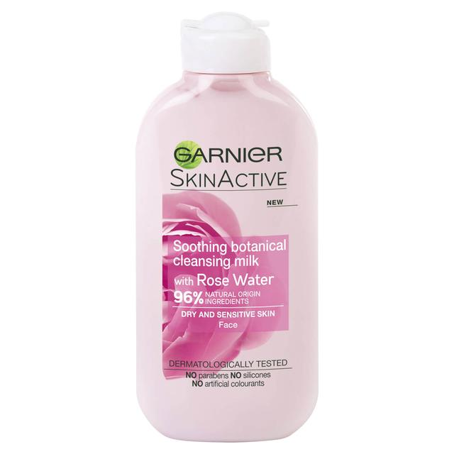 Garnier Natural Rose Cleansing Milk and Makeup Remover for Sensitive Skin 200ml on Productcaster.