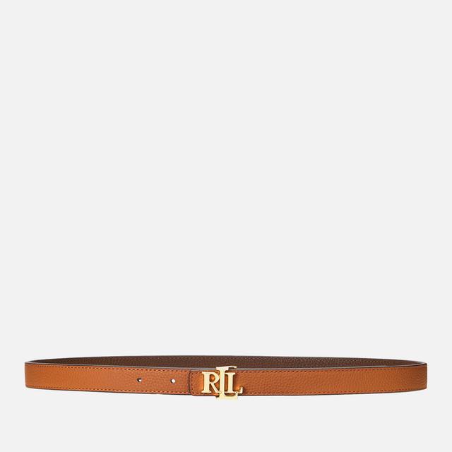 Lauren Ralph Lauren Women's Reversible 20 Skinny Belt - Lauren Tan/Dark Brown - L on Productcaster.