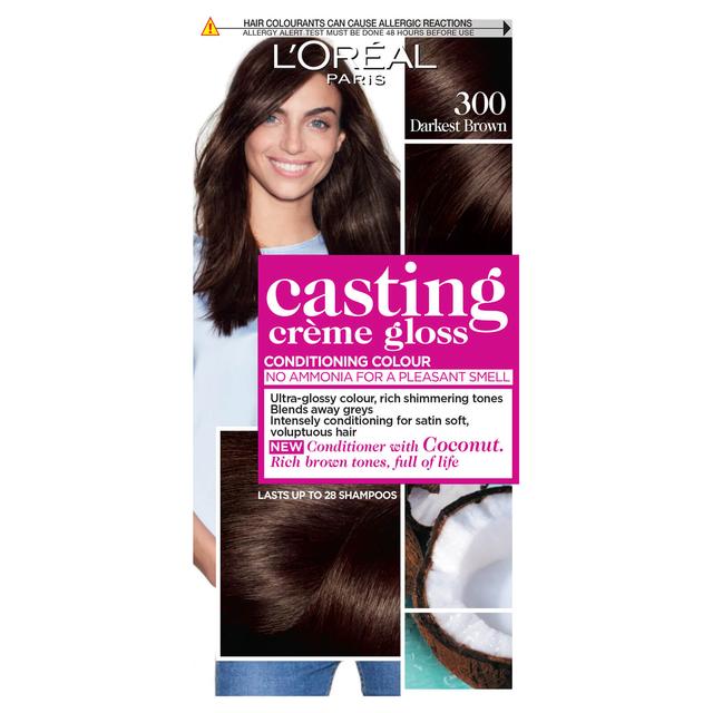 L'Oréal Paris Casting Crème Gloss Semi-Permanent Hair Dye (Various Shades) - 300 Darkest Brown on Productcaster.