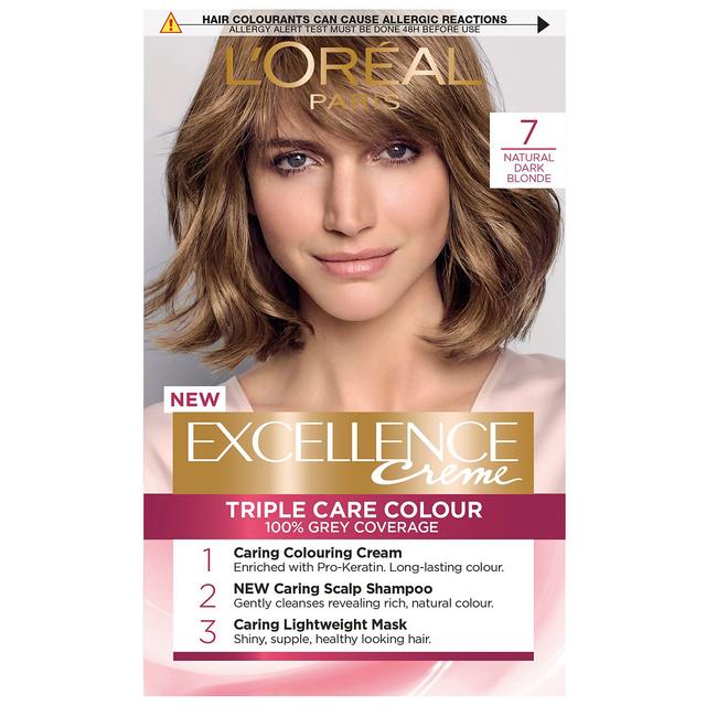 L'Oréal Paris Excellence Crème Permanent Hair Dye (Various Shades) - 7 Natural Dark Blonde on Productcaster.