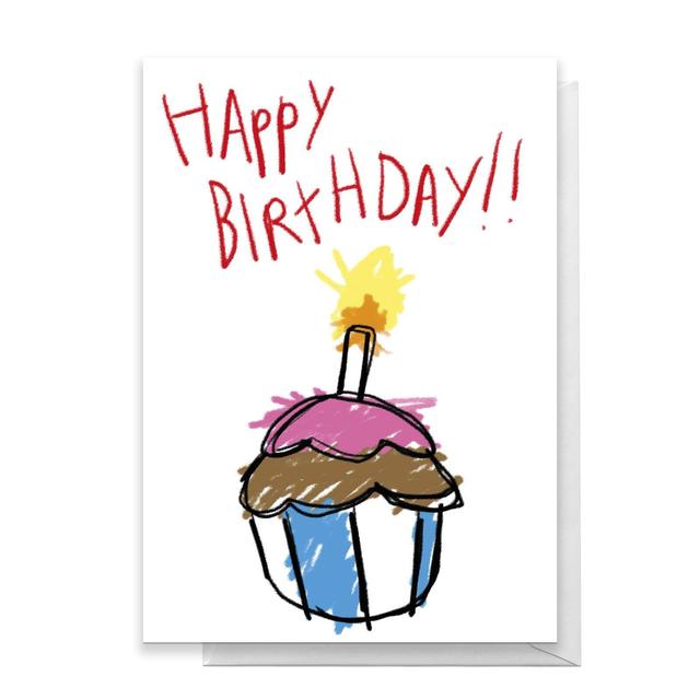 Happy Birthday Cupcake Greetings Card - Large Card on Productcaster.