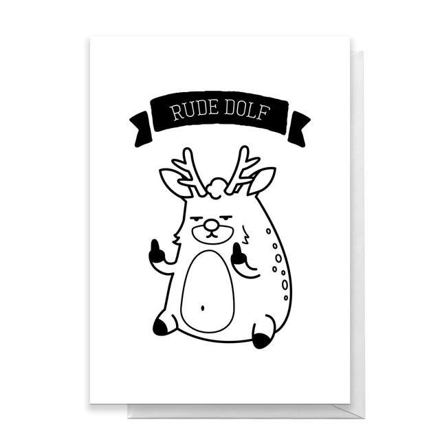 Rude Dolf Greetings Card - Large Card on Productcaster.