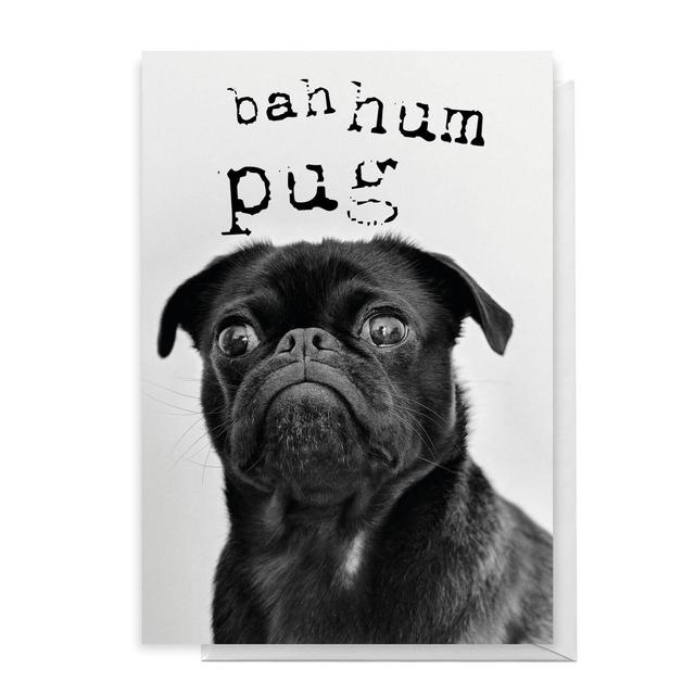 Bah Hum Pug Greetings Card - Large Card on Productcaster.