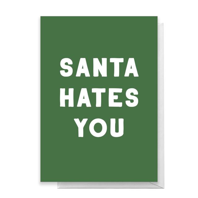 Santa Hates You Greetings Card - Large Card on Productcaster.