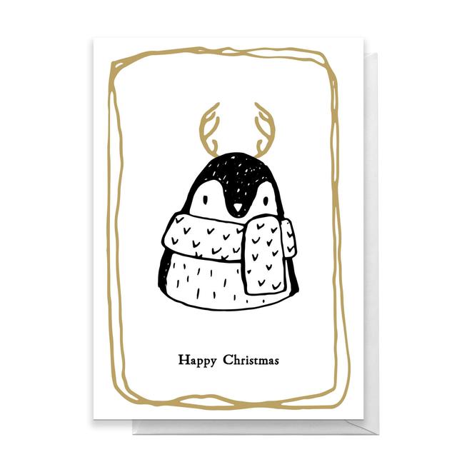 Happy Christmas Penguin Greetings Card - Standard Card on Productcaster.